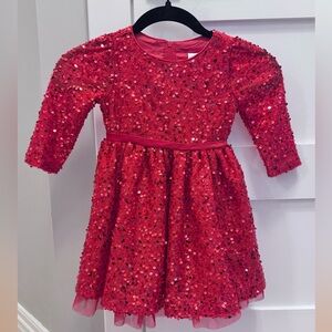 Rare Editions Red Sequin Dress - 3T